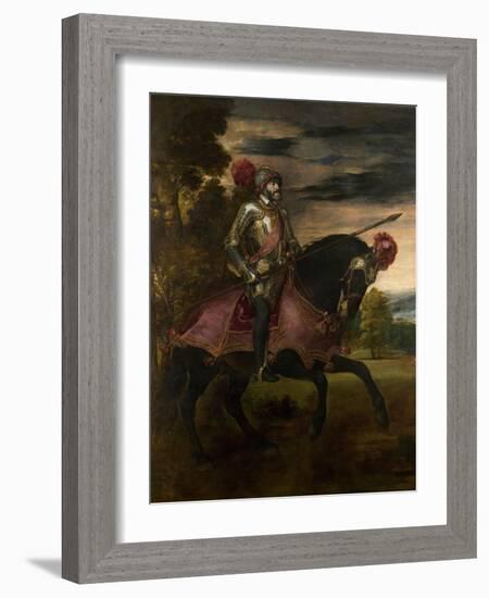 Equestrian Portrait of Charles V of Spain (1500-155), 1548-Titian (Tiziano Vecelli)-Framed Giclee Print