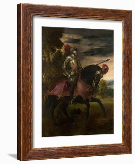 Equestrian Portrait of Charles V of Spain (1500-155), 1548-Titian (Tiziano Vecelli)-Framed Giclee Print
