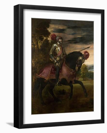 Equestrian Portrait of Charles V of Spain (1500-155), 1548-Titian (Tiziano Vecelli)-Framed Giclee Print