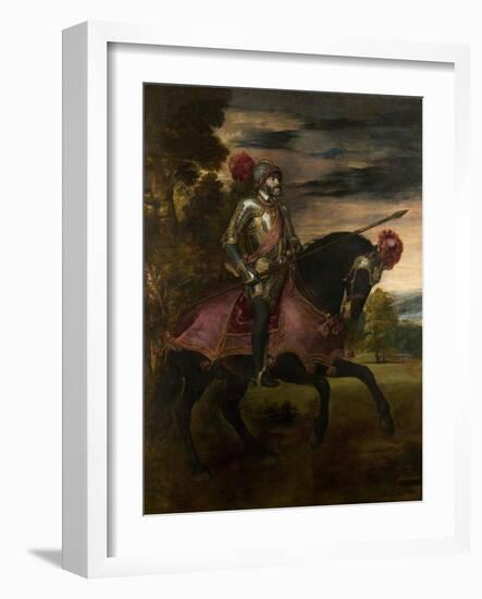 Equestrian Portrait of Charles V of Spain (1500-155), 1548-Titian (Tiziano Vecelli)-Framed Giclee Print