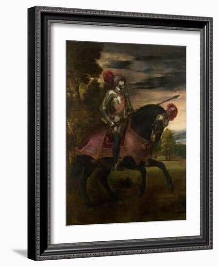 Equestrian Portrait of Charles V of Spain (1500-155), 1548-Titian (Tiziano Vecelli)-Framed Giclee Print