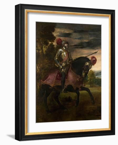 Equestrian Portrait of Charles V of Spain (1500-155), 1548-Titian (Tiziano Vecelli)-Framed Giclee Print