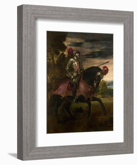 Equestrian Portrait of Charles V of Spain (1500-155), 1548-Titian (Tiziano Vecelli)-Framed Giclee Print