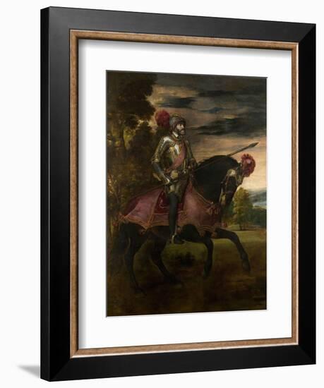 Equestrian Portrait of Charles V of Spain (1500-155), 1548-Titian (Tiziano Vecelli)-Framed Giclee Print