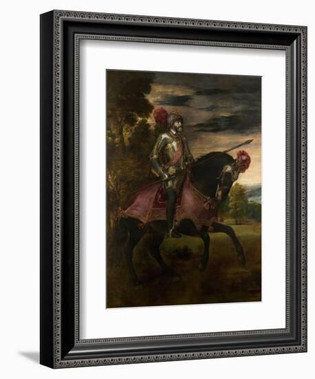 Equestrian Portrait of Charles V of Spain (1500-155), 1548-Titian (Tiziano Vecelli)-Framed Giclee Print