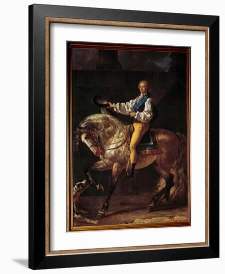 Equestrian Portrait of Count Stalislas Potocki (1755 - 1821). Painting by Jacques Louis David (1748-Jacques Louis David-Framed Giclee Print