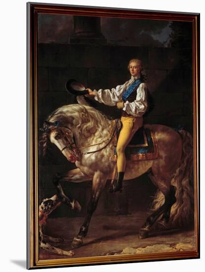 Equestrian Portrait of Count Stalislas Potocki (1755 - 1821). Painting by Jacques Louis David (1748-Jacques Louis David-Mounted Giclee Print