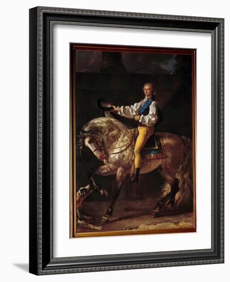 Equestrian Portrait of Count Stalislas Potocki (1755 - 1821). Painting by Jacques Louis David (1748-Jacques Louis David-Framed Giclee Print