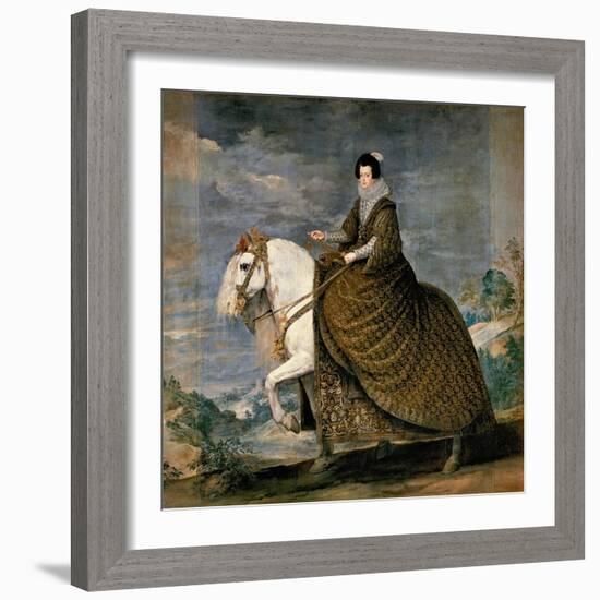 Equestrian Portrait of Elisabeth De France, Wife of Philip IV of Spain, 1629-1635-Diego Velazquez-Framed Giclee Print