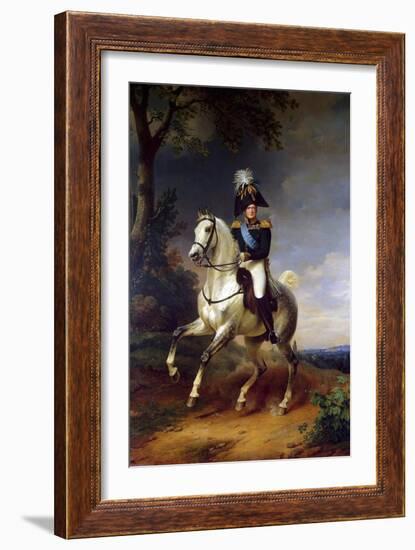 Equestrian Portrait of Emperor Alexander I, (1777-182), 1837-Franz Kruguer-Framed Giclee Print