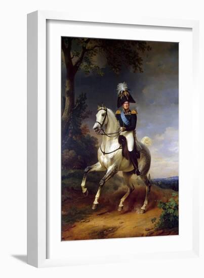 Equestrian Portrait of Emperor Alexander I, (1777-182), 1837-Franz Kruguer-Framed Giclee Print