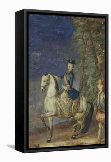 Equestrian Portrait of Empress Catherine II (1729-179)-Johann Stenglin-Framed Premier Image Canvas