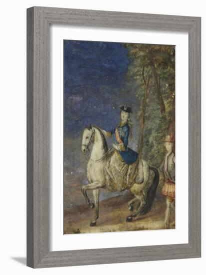 Equestrian Portrait of Empress Catherine II (1729-179)-Johann Stenglin-Framed Giclee Print