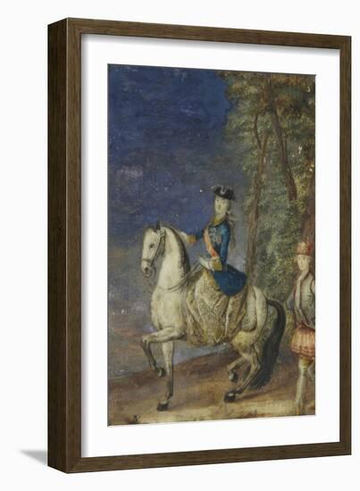 Equestrian Portrait of Empress Catherine II (1729-179)-Johann Stenglin-Framed Giclee Print