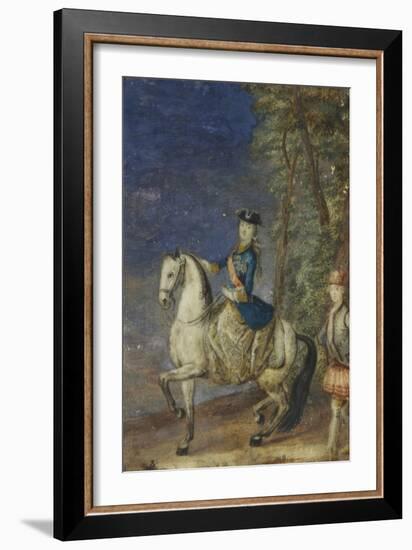 Equestrian Portrait of Empress Catherine II (1729-179)-Johann Stenglin-Framed Giclee Print