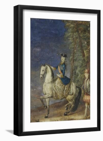 Equestrian Portrait of Empress Catherine II (1729-179)-Johann Stenglin-Framed Giclee Print