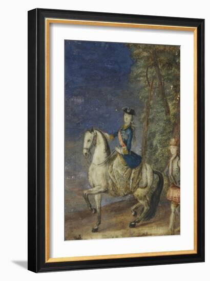 Equestrian Portrait of Empress Catherine II (1729-179)-Johann Stenglin-Framed Giclee Print