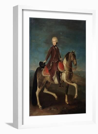 Equestrian Portrait of Empress Maria Theresia of Austria (1717-178), 18th Century-null-Framed Giclee Print