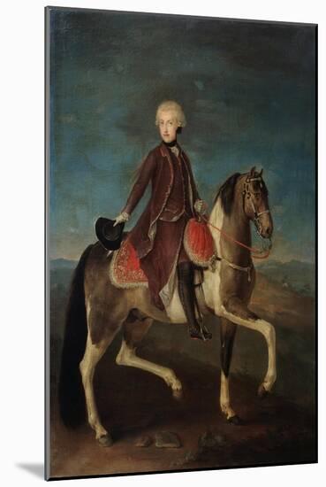 Equestrian Portrait of Empress Maria Theresia of Austria (1717-178), 18th Century-null-Mounted Giclee Print