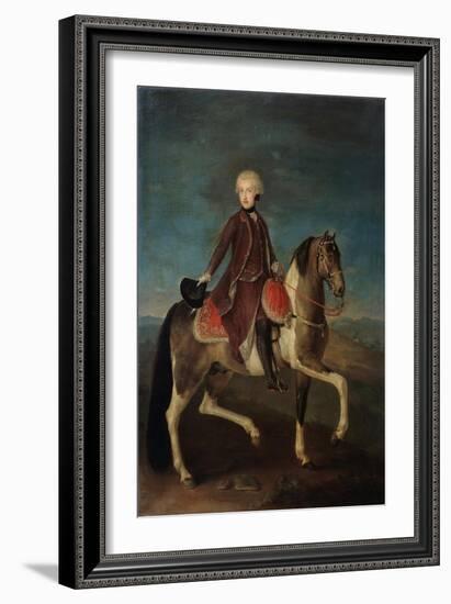 Equestrian Portrait of Empress Maria Theresia of Austria (1717-178), 18th Century-null-Framed Giclee Print