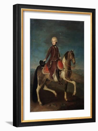 Equestrian Portrait of Empress Maria Theresia of Austria (1717-178), 18th Century-null-Framed Giclee Print