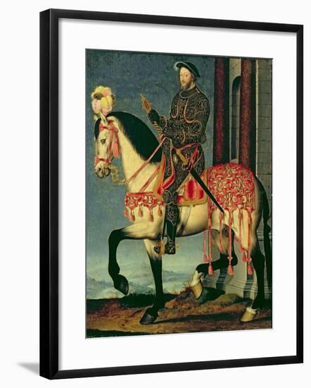 Equestrian Portrait of Francis I of France-Francois Clouet-Framed Giclee Print