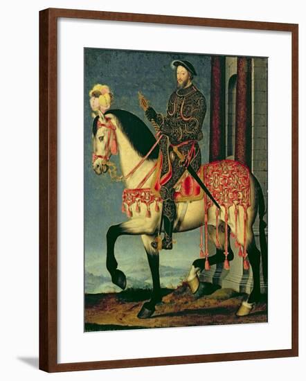 Equestrian Portrait of Francis I of France-Francois Clouet-Framed Giclee Print