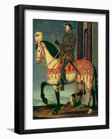 Equestrian Portrait of Francis I of France-Francois Clouet-Framed Giclee Print