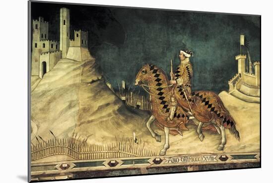 Equestrian Portrait of Guidoriccio Da Fogliano-Simone Martini-Mounted Art Print