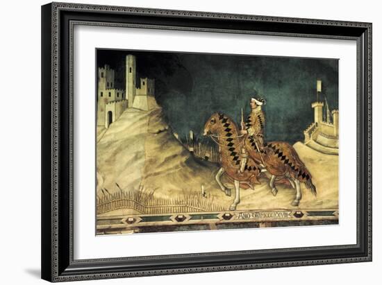 Equestrian Portrait of Guidoriccio Da Fogliano-Simone Martini-Framed Art Print