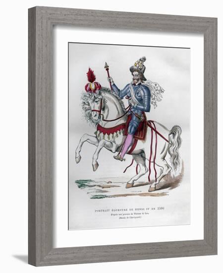 Equestrian Portrait of Henry IV of France in 1596, (1882-188)-Chevignard-Framed Giclee Print