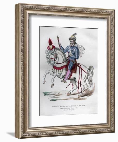Equestrian Portrait of Henry IV of France in 1596, (1882-188)-Chevignard-Framed Giclee Print