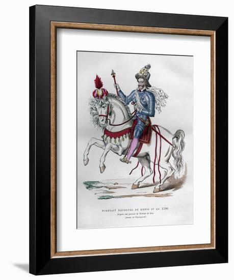 Equestrian Portrait of Henry IV of France in 1596, (1882-188)-Chevignard-Framed Giclee Print