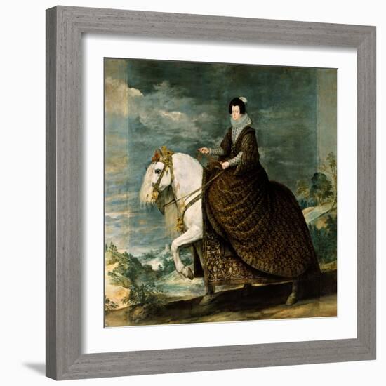 Equestrian Portrait of Isabella of Bourbon-Diego Velazquez-Framed Giclee Print