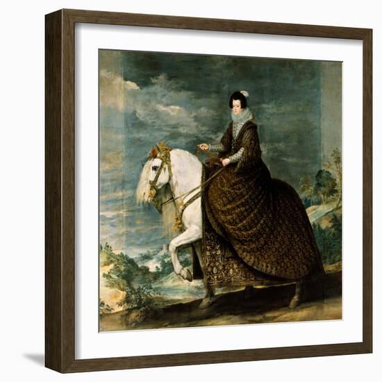 Equestrian Portrait of Isabella of Bourbon-Diego Velazquez-Framed Giclee Print