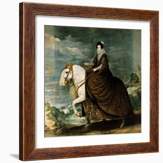 Equestrian Portrait of Isabella of Bourbon-Diego Velazquez-Framed Giclee Print