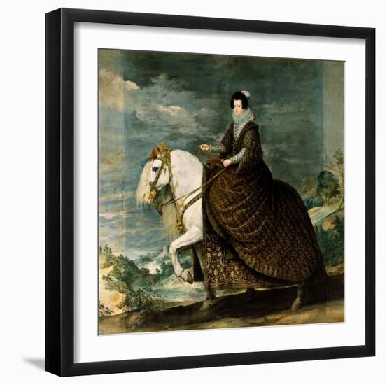 Equestrian Portrait of Isabella of Bourbon-Diego Velazquez-Framed Giclee Print