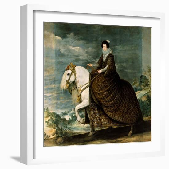 Equestrian Portrait of Isabella of Bourbon-Diego Velazquez-Framed Giclee Print