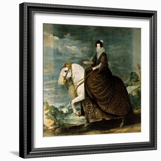 Equestrian Portrait of Isabella of Bourbon-Diego Velazquez-Framed Giclee Print