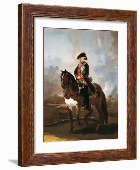 Equestrian Portrait of King Carlos Iv, 1800-1801 (Oil on Canvas)-Francisco Jose de Goya y Lucientes-Framed Giclee Print