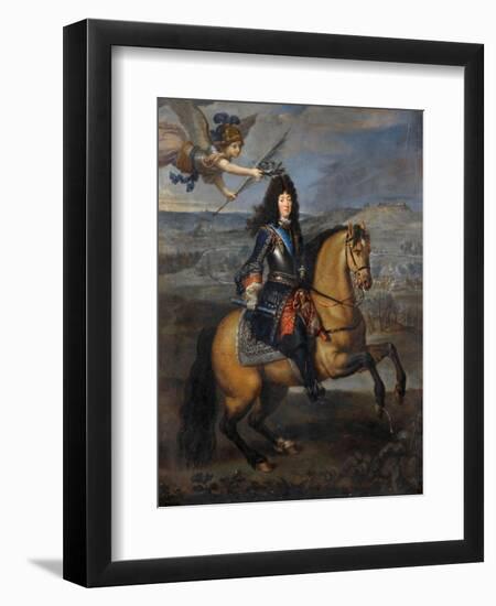 Equestrian Portrait of Louis XIV at the Siege of Namur-Pierre Mignard-Framed Giclee Print