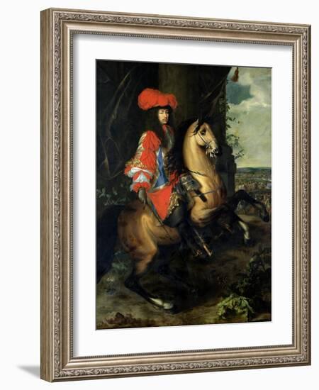 Equestrian Portrait of Louis XIV-Charles Le Brun-Framed Giclee Print