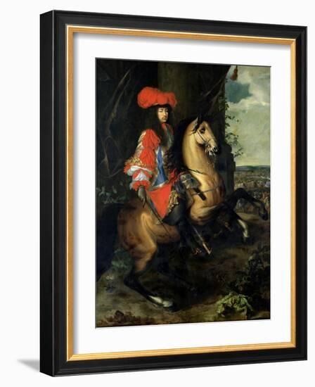 Equestrian Portrait of Louis XIV-Charles Le Brun-Framed Giclee Print