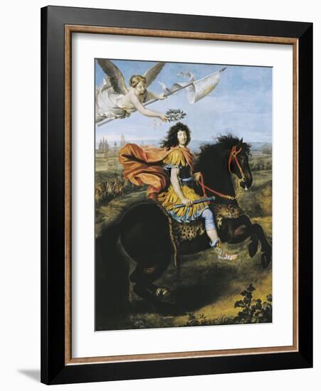 Equestrian Portrait of Louis XIV-Pierre Mignard-Framed Art Print