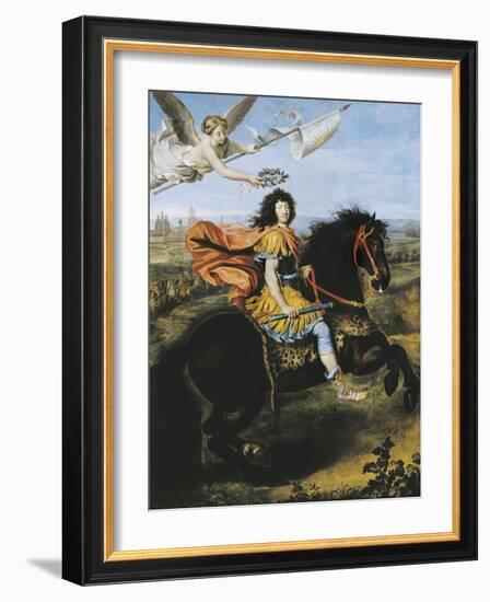 Equestrian Portrait of Louis XIV-Pierre Mignard-Framed Art Print