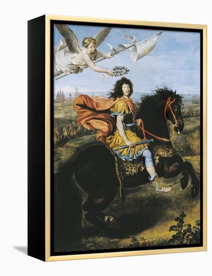 Equestrian Portrait of Louis XIV-Pierre Mignard-Framed Stretched Canvas