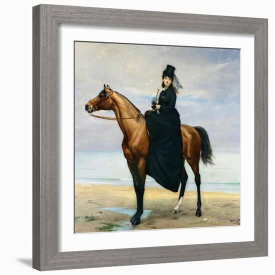 Equestrian Portrait of Mademoiselle Croizette, 1873-Charles Émile Carolus-Duran-Framed Giclee Print