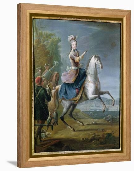 Equestrian Portrait of Maria Leszczynska (1703-68)-Jean-Baptiste Martin-Framed Premier Image Canvas