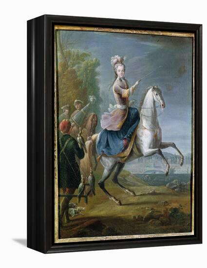 Equestrian Portrait of Maria Leszczynska (1703-68)-Jean-Baptiste Martin-Framed Premier Image Canvas