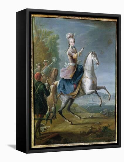 Equestrian Portrait of Maria Leszczynska (1703-68)-Jean-Baptiste Martin-Framed Premier Image Canvas